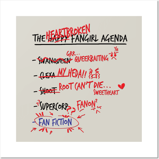 The heartbroken fangirl agenda Wall Art by ManuLuce